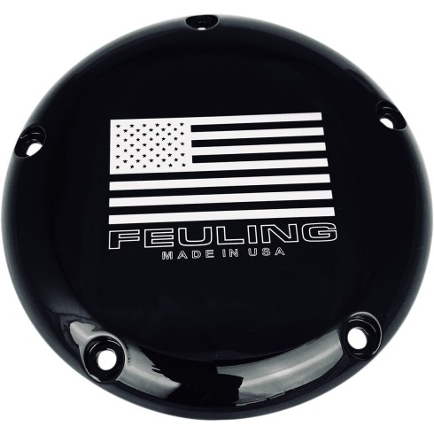 Capac derby cu steagul american 5 găuri negru pentru twin cam FEULING PARTS 9154