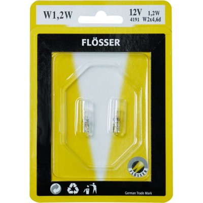 Bec sticlă cu pană 12V 1,2W T5 W2X4,6D 10PK ALTE 4191