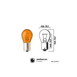 Bec cu filament unic 12V PY21W BAU15S chihlimbar 10PK ALTE 667107