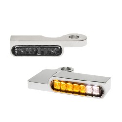 Semnalizatoare LED pentru ghidon cu lumină de poziție crom HEINZ BIKES HBTS-XL-13-C-PL Semnalizatoare LED pentru ghidon cu lumină de poziție crom HEINZ BIKES HBTS-XL-13-C-PL