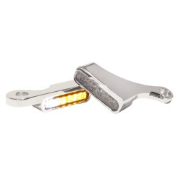 Semnalizatoare LED pentru ghidon cu lumină de poziție crom HEINZ BIKES HBTS-FL15-C-PL