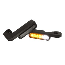 Semnalizatoare LED pentru montare pe ghidon cu lumină de poziție negre HEINZ BIKES HBTS-FLH-08-PL