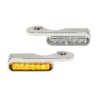 Semnalizatoare LED pentru montaj pe ghidon chihlimbar/crom HEINZ BIKES HBTS-VRS02-C