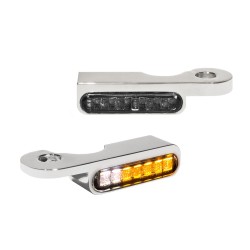 Semnalizatoare LED pentru ghidon cu lumină de poziție crom HEINZ BIKES HBTS-CVO02-C-PL