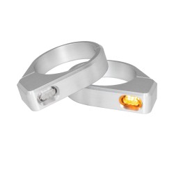 Semnalizator ZC-Line micro LED pentru montare pe furcă, argintiu HEINZ BIKES HBZCM-41-S