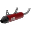 Amortizor SCR MX oval din aluminiu roșu / capac din carbon HGS XT-219-SCR