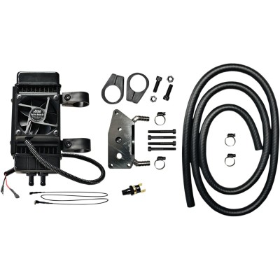 Set radiator ulei cu ventilator zece rânduri lat negru JAGG 761-FP2600