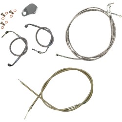 Set de cabluri împletite din oțel inoxidabil pentru modele HD cu ABS LA CHOPPERS LA-8051KT-08 Set de cabluri împletite din oțel inoxidabil pentru modele HD cu ABS LA CHOPPERS LA-8051KT-08