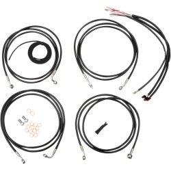 Set cabluri și linii de frână vinil negru pentru ghidoane ape hangers de 15 Set cabluri și linii de frână vinil negru pentru ghidoane ape hangers de 15