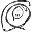 Set de cabluri și furtunuri de frână midnight black braided pentru ghidoane ape hangers de 18 Set de cabluri și furtunuri de frână midnight black braided pentru ghidoane ape hangers de 18