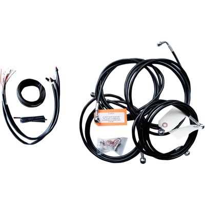 Cablu pentru ghidon/linii de frână și ambreiaj/seturi și componente din oțel inoxidabil/vinil/negru LA CHOPPERS LA-8053KT2-19B Cablu pentru ghidon/linii de frână și ambreiaj/seturi și componente din oțel inoxidabil/vinil/negru LA CHOPPERS LA-8053KT2-19B