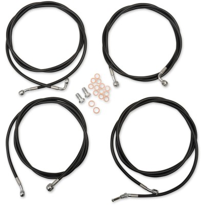 Cablu pentru ghidon/conductă de frână și ambreiaj/seturi și componente din oțel inoxidabil/vinil/negru LA CHOPPERS LA-8054KT-13B Cablu pentru ghidon/conductă de frână și ambreiaj/seturi și componente din oțel inoxidabil/vinil/negru LA CHOPPERS LA-8054KT-13B