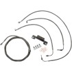 Set standard din vinil negru/otel inoxidabil pentru cabluri ghidon/linii de frână pentru 12