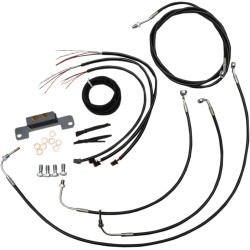 Set de cabluri din vinil negru/inoxidabil pentru ghidon/instalație electrică/linii de frână pentru 18 Set de cabluri din vinil negru/inoxidabil pentru ghidon/instalație electrică/linii de frână pentru 18