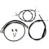 Set standard de cabluri pentru 12-14 ape hangers vinil negru/oțel inoxidabil împletit negru LA CHOPPERS LA-8122KT-13B