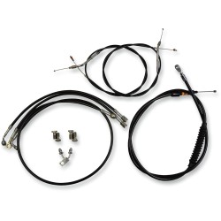 Set standard de cabluri pentru 12-14 ape hangers vinil negru/oțel inoxidabil împletit negru LA CHOPPERS LA-8122KT-13B Set standard de cabluri pentru 12-14 ape hangers vinil negru/oțel inoxidabil împletit negru LA CHOPPERS LA-8122KT-13B