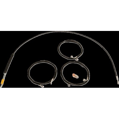 Set cabluri/furtunuri de frână pentru ghidon - ghidoane standard Ape Hanger - vinil negru LA CHOPPERS LA-8059KT-08B