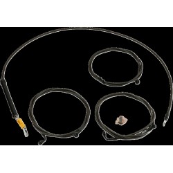 Set cabluri/furtunuri de frână pentru ghidon - ghidon standard Ape Hanger - Midnight LA CHOPPERS LA-8059KT-08M
