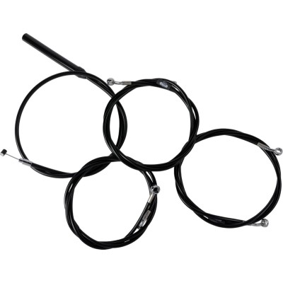 Set de cabluri/linii de frână pentru ghidon - complet - ghidoane standard - vinil negru LA CHOPPERS LA-8059KT2-08B