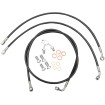 Furtun de frână cu înveliș de vinil negru și împletitură din oțel inoxidabil pentru ghidoane ape hangers de 12 Furtun de frână cu înveliș de vinil negru și împletitură din oțel inoxidabil pentru ghidoane ape hangers de 12