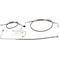 Set cabluri pentru ghidon/furtun frână și ambreiaj/seturi de cabluri și componente / oțel inoxidabil / natural LA CHOPPERS LA-8151B13 Set cabluri pentru ghidon/furtun frână și ambreiaj/seturi de cabluri și componente / oțel inoxidabil / natural LA CHOPPERS LA-8151B13