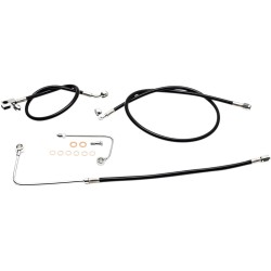Cabluri pentru ghidon/linii de frână și ambreiaj/seturi și componente din oțel inoxidabil/vinil/negru LA CHOPPERS LA-8151B16B Cabluri pentru ghidon/linii de frână și ambreiaj/seturi și componente din oțel inoxidabil/vinil/negru LA CHOPPERS LA-8151B16B