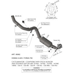 Țeavă de evacuare din oțel inoxidabil pentru motoare în patru timpi ALTE 80062 Țeavă de evacuare din oțel inoxidabil pentru motoare în patru timpi ALTE 80062