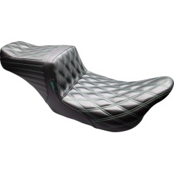 Șa tailwhip - dublu diamant - negru/cusături verzi LE PERA LK-587DD-GN08