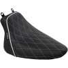 Șa bare bones solo neagră cu cusătură albă în formă de diamant LE PERA LXE-007DMWTP