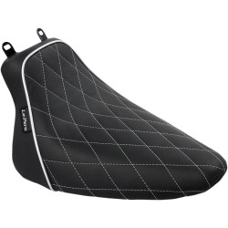 Șa bare bones solo neagră cu cusătură albă în formă de diamant LE PERA LXE-007DMWTP Șa bare bones solo neagră cu cusătură albă în formă de diamant LE PERA LXE-007DMWTP