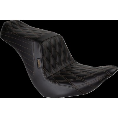 Șa Tailwhip - față dublă diamant cu cusătură castanie - negru LE PERA LYRU-580DD-CHET