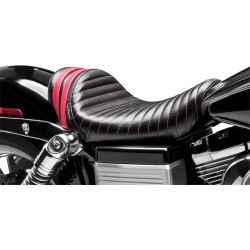 Spoiler șa stubs solo tuck & roll negru cu dungi roșii LE PERA LK-411RED