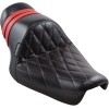 Șa stubs spoiler diamond stitched black w/red speed stripes LE PERA LK-416DMRED