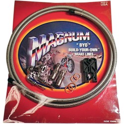 Furtun de frână BYO față disc simplu fără ABS 6' oțel inoxidabil natural MAGNUM SHIELDING 396700A Furtun de frână BYO față disc simplu fără ABS 6' oțel inoxidabil natural MAGNUM SHIELDING 396700A