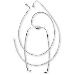 Furtun de frână față inferior disc dublu fără ABS design inoxidabil natură polisată MAGNUM SHIELDING 57004 Furtun de frână față inferior disc dublu fără ABS design inoxidabil natură polisată MAGNUM SHIELDING 57004