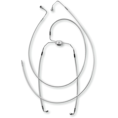 Furtun de frână față inferior disc dublu fără ABS design inoxidabil natură polisată MAGNUM SHIELDING 57004