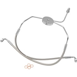 Furtun de frână față inferior disc dublu fără ABS design inoxidabil natură lustruită MAGNUM SHIELDING 57005 Furtun de frână față inferior disc dublu fără ABS design inoxidabil natură lustruită MAGNUM SHIELDING 57005