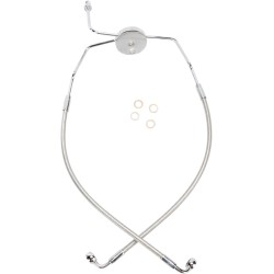 Furtun de frână față inferior disc dublu fără ABS design inoxidabil natură lustruită MAGNUM SHIELDING 57009