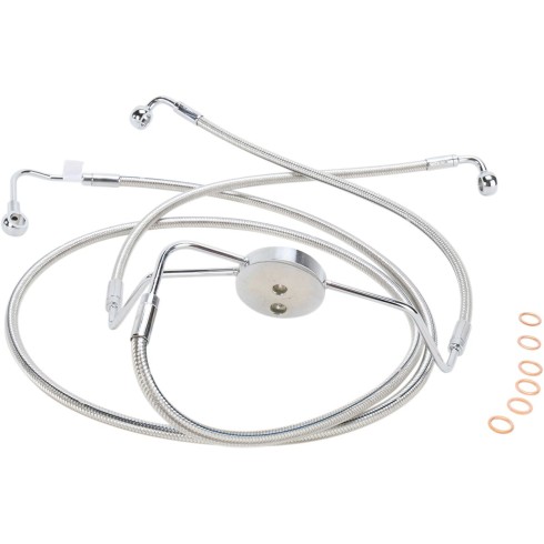 Furtun de frână față inferior disc dublu ABS design inoxidabil natural MAGNUM SHIELDING 57010