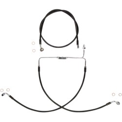Set furtunuri de frână dual disc non-ABS E-Z align XR black pearl braided 25 Set furtunuri de frână dual disc non-ABS E-Z align XR black pearl braided 25
