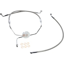 Set furtunuri de frână dual disc non-ABS E-Z ALIGN XR împletitură cromată lustruită 23