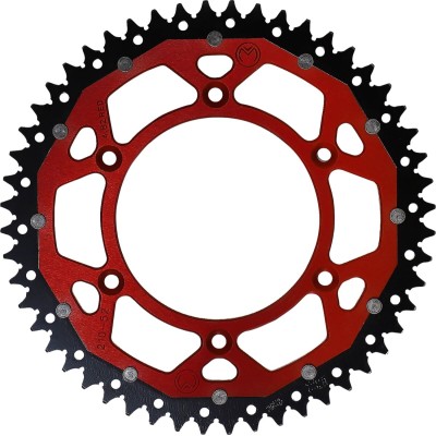 Pinion spate / 52 dinți / pas 520 / roșu/natural / aluminiu/oțel MOOSE RACING 1210-210-52-13X