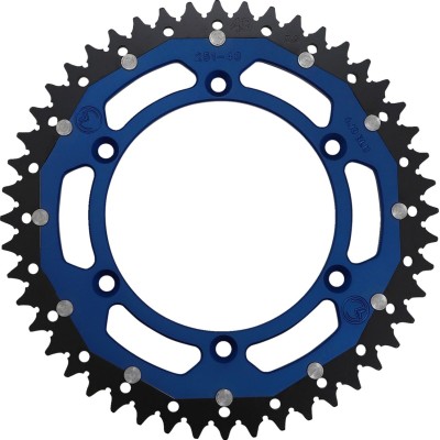 Roată dințată spate / 48 dinți / pas 520 / albastru/natural / aluminiu/oțel MOOSE RACING 1210-251-48-12X