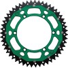 Pinion spate / 51 dinți / pas 520 / verde/natural / aluminiu/oțel MOOSE RACING 1210-460-51-15X