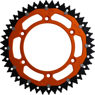 Pinion spate / 48 dinți / pas 520 / portocaliu/natural / aluminiu/oțel MOOSE RACING 1210-897-48-14X