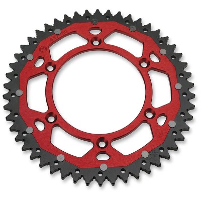 Roată dințată spate / 48 dinți / pas 520 / roșu/natural / aluminiu/oțel MOOSE RACING 1210-822-48-13X
