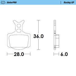 Plăcuță de frână racing GP SinterPRO offroad MOTO-MASTER 82812 Plăcuță de frână racing GP SinterPRO offroad MOTO-MASTER 82812