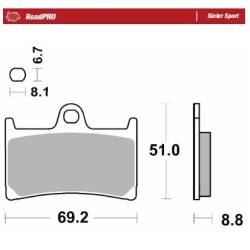 Plăcuță de frână ROADPRO SINTER SPORT MOTO-MASTER 402805 Plăcuță de frână ROADPRO SINTER SPORT MOTO-MASTER 402805