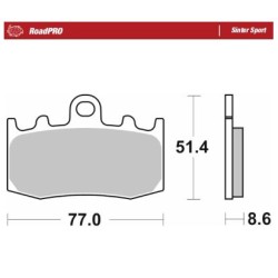 Plăcuță de frână RoadPro Sinter Sport MOTO-MASTER 406205 Plăcuță de frână RoadPro Sinter Sport MOTO-MASTER 406205