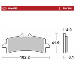 Plăcuță de frână RoadPro Sinter Sport MOTO-MASTER 408105 Plăcuță de frână RoadPro Sinter Sport MOTO-MASTER 408105